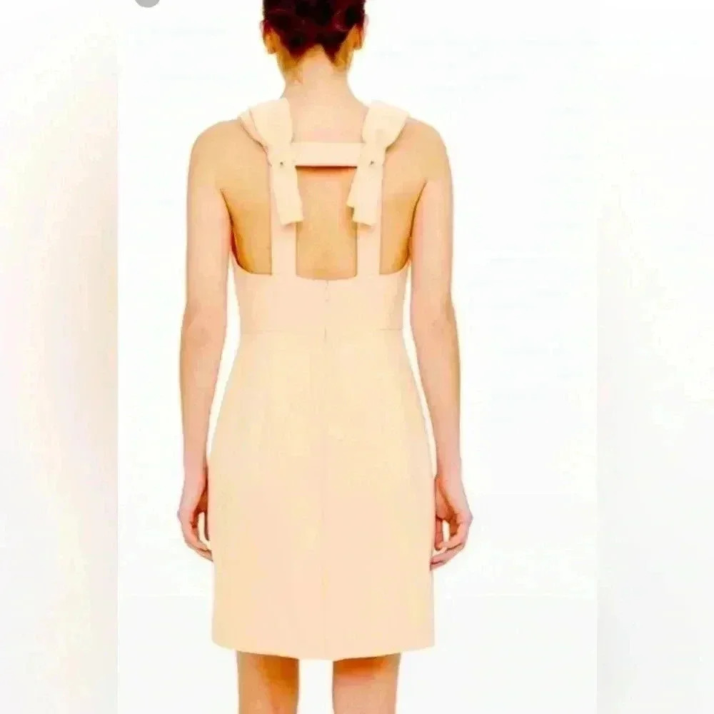 CLUB MONACO CLASSY DOUBLE BOW IN BACK PEACH DRESS SIZE 6 - Picture 2 of 8